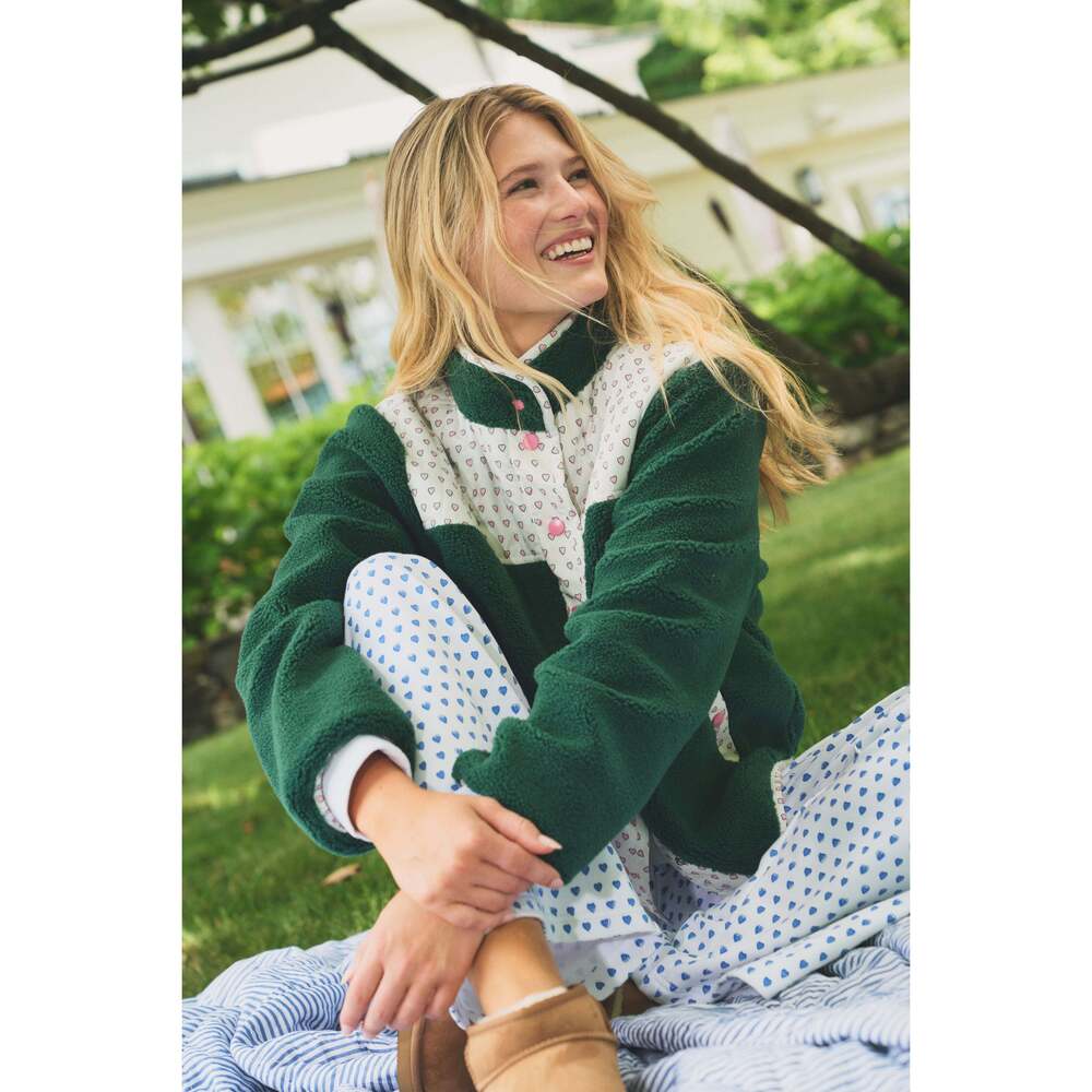 Roller Rabbit Hearts Lizzie Fleece Jacket Size XSGREEN/PINK / XS